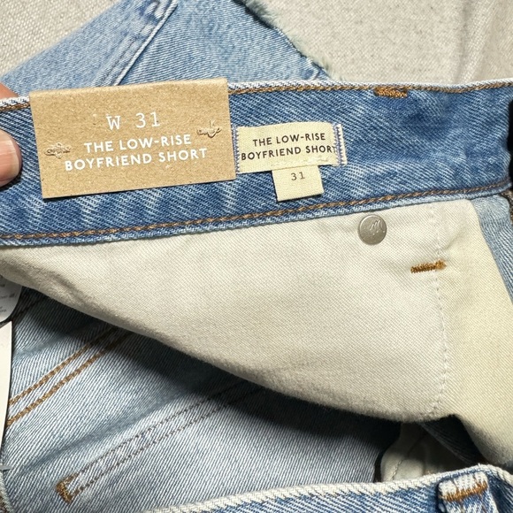 Madewell Women’s 31 Blue Jean Shorts Distressed low rise boyfriend short nwt - Picture 8 of 12